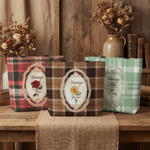 Personalised Birth Flower Plaid Large Tote Bag with Name Travel Bag Mother's Day Birthday Gift for Woman Mom