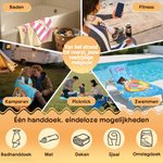 Gepersonaliseerd Extra Groot Sneldrogend Strandlaken met Cartoonfiguur en Naam met Trekkoordtas Perfect Cadeau voor Strandfeesten Zwemmers en Vrienden