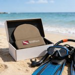 Personalised Embroidered Diver Flag Knit Soft Beanie Hat with Name Dive Accessory Birthday Daily Use Gift for Diving Lover