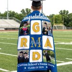 Personalized GRAD Letter Grid Photos School Name Soft Throw Blanket with Year and Name Graduation Gift for Graduates