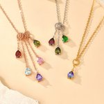 Gepersonaliseerde 1-5 Geboortestenen Ketting met Naam Sierlijke Sieraden Moederdag Verjaardagscadeau voor Mama Oma