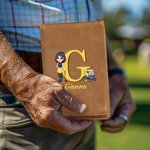 Personalized Cartoon Character Golf Cart PU Leather Golf Scorecard Holder with Name and Pencil Loop Golf Accessories Birthday Gift for Golf Lover