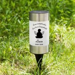 Gepersonaliseerde Zonne-tuinlamp met Engelenvleugels en Voetafdruk met Naam en Datum Herdenkingscadeau voor Familie