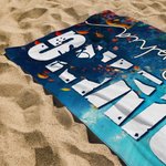 Personalisierte Ozean Taucher Silhouette Quick Dry Oversized Mikrofaser Strandtuch mit Text Urlaub wesentliche Geburtstagsgeschenk für Taucher Tauchen Liebhaber