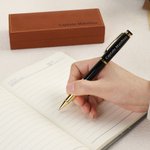 Personalized Engraved Text Pilot Shoulder Boards Black Gold Trim Pen Daily Use Birthday Gift for Captain Pilot Flight Instructor