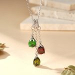 Gepersonaliseerde 1-5 Geboortestenen Ketting met Naam Sierlijke Sieraden Moederdag Verjaardagscadeau voor Mama Oma