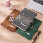 Cuaderno A5 Personalizado Flor de Nacimiento Multicolor Con Nombre y Páginas Rayadas Material de Oficina Uso Diario Regalo de Cumpleaños para Familia Amigos