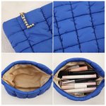 Gepersonaliseerde grote capaciteit gewatteerde make-up tas met parel initiële hanger dagelijks gebruik Moederdag Verjaardagscadeau voor vrouwen