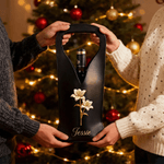 Personalized Birth Flower PU Leather Protective Wine Bag with Name Mother's Day Birthday Anniversary Gift for Wine Lovers