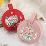 Caja de joyería de viaje de cuero de PU con nombre y asa personalizada para el Día de la Madre Regalo de cumpleaños para mamá abuela