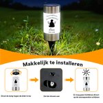 Gepersonaliseerde Zonne-tuinlamp met Engelenvleugels en Voetafdruk met Naam en Datum Herdenkingscadeau voor Familie