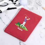Personalized Cartoon Golf Character PU Leather Golf Scorecard Holder with Name Daily Training Game Day Golf Club Gift for Golf Players Coaches