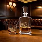 Personalisierte Vintage Angeln Szene Platz Dekanter mit Namen Geburtstag Geschenk für Männer Whiskey-Liebhaber