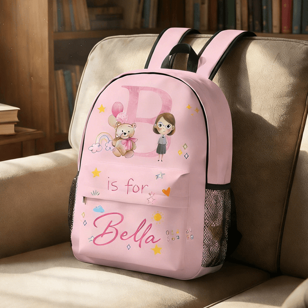 Personalized Cartoon Professional Character Bear Initial School Bag with Name Back to School Birthday Gift for Kids