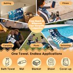 Personalisierte Ozean Taucher Silhouette Quick Dry Oversized Mikrofaser Strandtuch mit Text Urlaub wesentliche Geburtstagsgeschenk für Taucher Tauchen Liebhaber