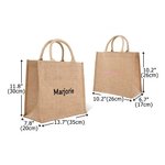 Bolsa de yute grande personalizada de Papá Noel con tema navideño y nombre bordado para uso diario Fiesta de novias Regalo de Navidad para mujer Familia Dama de honor