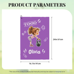 Personalised Cartoon Fitness Girl Large Absorbent Quick Dry Sports Towel with Name Daily Use Birthday Gift for Women Fitness Lovers