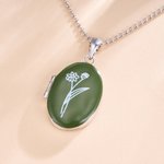 Personalisierte Multicolor Emaille Geburt Blume Halskette mit Namen und Fotos Geburtstag Jahrestag Geschenk für Frauen