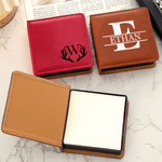 Personalized Golf Element Pattern PU Leather Classic Sticky Notepad Holder with Name Desk Organizer Birthday Office Gift for Colleagues Family Friends