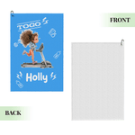 Personalised Cartoon Fitness Girl Large Absorbent Quick Dry Sports Towel with Name Daily Use Birthday Gift for Women Fitness Lovers