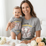 Personalised Our First Mother's Day Elephant 100% Cotton T-shirt Baby Bodysuit with Name Mother's Day Gift for Mother Baby