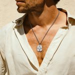 Personlig 1-4 Initialer Lucky Symbols Octagon halskjede Minimalistiske smykker Bursdag morsdag Jubileumsgave til kvinner menn