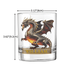 Bicchiere da whisky con nome personalizzato Retro Dragon 10 oz Rock Whiskey Gift for Man Bartender Whiskey Enthusiast