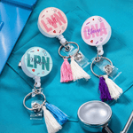 Personalised Multicolour Tassel Bead Retractable Nurse Badge Reel with Name Clinic Use Nurse Week Birthday Gift for Nurse Doctor Medical Staff