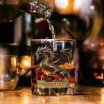Bicchiere da whisky con nome personalizzato Retro Dragon 10 oz Rock Whiskey Gift for Man Bartender Whiskey Enthusiast