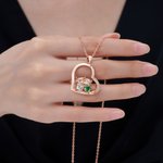 Cuore personalizzato 2 Highland Cows Birthstones Collana Dainty Gioielli Compleanno Anniversario Regalo per coppie Amici Highland Cow Lovers