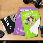 Personalised Cartoon Fitness Girl Large Absorbent Quick Dry Sports Towel with Name Daily Use Birthday Gift for Women Fitness Lovers