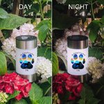 Personalized Paw Print Dog Silhouette Soft Glow Solar Garden Light with Name and Text Memorial Sympathy Gift for Dog Owner Pet Lover