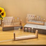 Personalised We Love You Birth Flower Rectanglar Acrylic LED Night Light with Wooden Base and 1-12 Names Mother's Day Gift for Mom Grandma