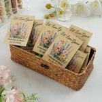 Paquet de graines personnalisé Let Love Grow en papier kraft avec nom et date Fête de mariage Douche de mariage Cadeau d'anniversaire pour Mariée Demoiselle d'honneur Invités