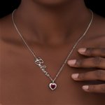 Gepersonaliseerde prachtige hart geboortesteen ketting met naam sierlijke sieraden verjaardag Moederdag cadeau voor vrouwen