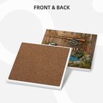 Tazza in ceramica da campo di pesca personalizzata con nome e sottobicchiere Regalo di compleanno per la festa del papà e dell'anniversario per il nonno appassionato di pesca