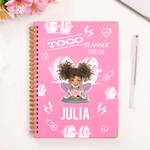 Personalized Togo Cartoon Gym Girl Planner 2026 Spiral A5 Notebook with Weekly Monthly Planning Pages Birthday Gift for Girls Gym Lovers