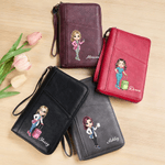 Personalized Nurse Cartoon Character PU Leather Passport Holder Wallet with Name Travel Essential Birthday Gift for Nurse Doctor Medical Staff