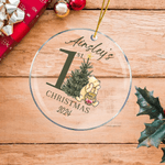 Personalized Classic Winnie the Pooh 1st Christmas Ornament with Name and Year Home Decor Baby Shower Gift for Newborns Baby