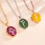 Personalisierte Multicolor Emaille Geburt Blume Halskette mit Namen und Fotos Geburtstag Jahrestag Geschenk für Frauen