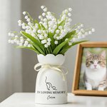 Henkilökohtainen Koira Kissa Line Art Sydän Tassu Tulosta Keraaminen kukka maljakko nimi ja teksti Memorial Sympathy lahja lemmikkieläinten omistajille