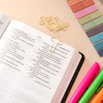 Personalised Floral Notebook Pencil Case Bible Study Kit with Name Colourful Pens and Gift Box 11 Pcs Easter Gift for Christian Catholic