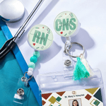 Personalised Multicolour Tassel Bead Retractable Nurse Badge Reel with Name Clinic Use Nurse Week Birthday Gift for Nurse Doctor Medical Staff