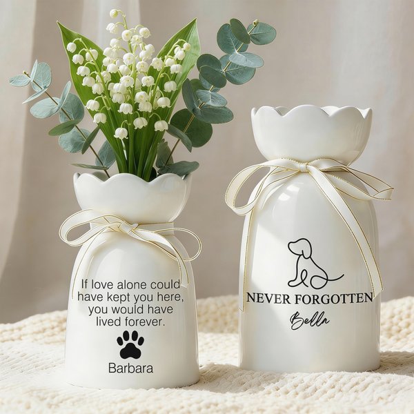 Henkilökohtainen Koira Kissa Line Art Sydän Tassu Tulosta Keraaminen kukka maljakko nimi ja teksti Memorial Sympathy lahja lemmikkieläinten omistajille