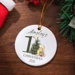 Personalized Classic Winnie the Pooh 1st Christmas Ornament with Name and Year Home Decor Baby Shower Gift for Newborns Baby