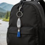 Llavero Rústico Personalizado Señuelo de Pesca con Borla Texto y Fecha Uso Diario Cumpleaños Jubilación Oficina Regalo para Padre Aficionado a la Pesca