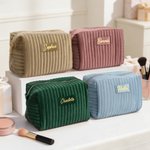 Personalisierte Multicolor Make-up Tasche Brautjungfer Geschenk-Set mit Namen Geschenk-Box und Scrunchie 5 Pcs Bachelor Party Hochzeit Brautjungfer Geschenk für Sie