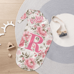 Set de pañales personalizados de algodón 100% con motivos florales en acuarela y nombre e inicial Regalo de cumpleaños para baby shower recién nacido