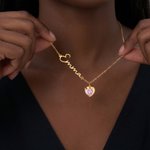 Gepersonaliseerde prachtige hart geboortesteen ketting met naam sierlijke sieraden verjaardag Moederdag cadeau voor vrouwen