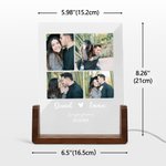 Personalized Photos Collage Acrylic LED Night Light with Names and Wooden Base Home Decor Wedding Anniversary Birthday Gift for Couple